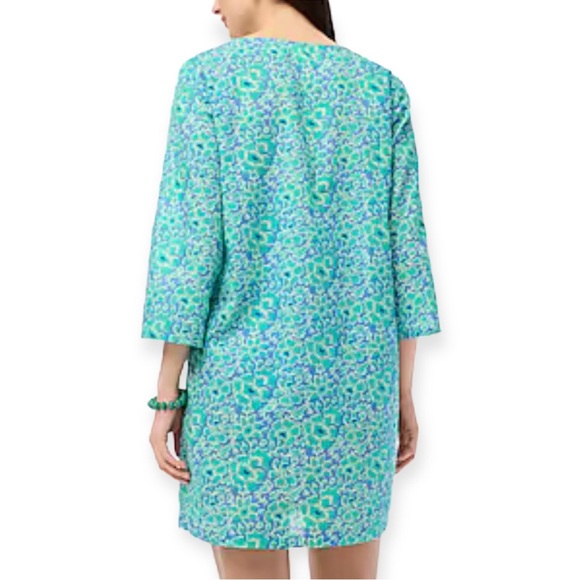 J. CREW Swimsuit Coverup Brilliant Ocean Bright Print Beach Tunic NWT - Picture 4 of 6